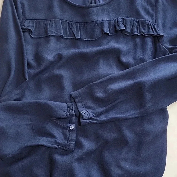 Women's Old Navy Ruffle-Trim Shift Dress, Navy Blue, Size Small, Pre-Owned - Picture 5 of 7